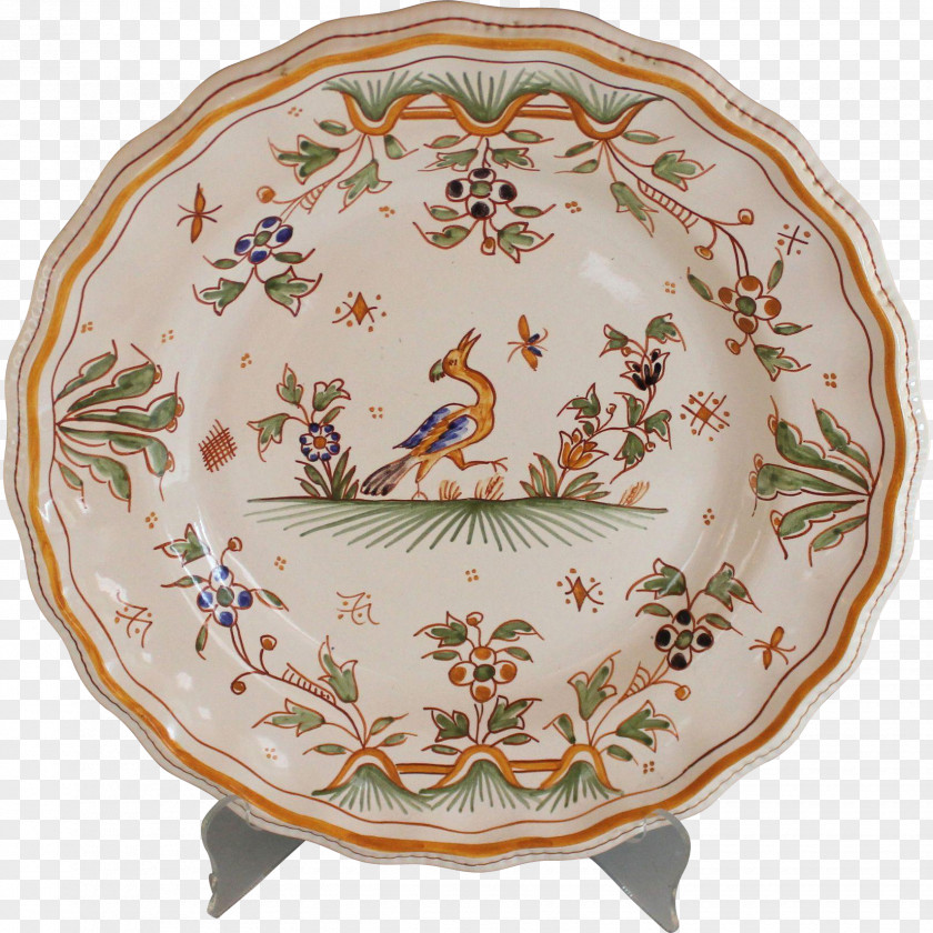 Plate Quimper Faience Porcelain Pottery PNG