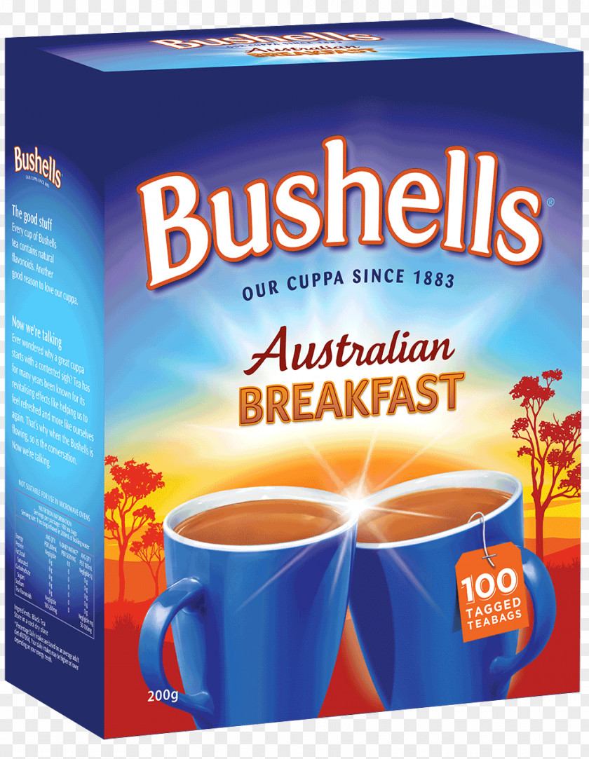 Shell Australia Tea Bag Instant Coffee English Breakfast Bushells PNG