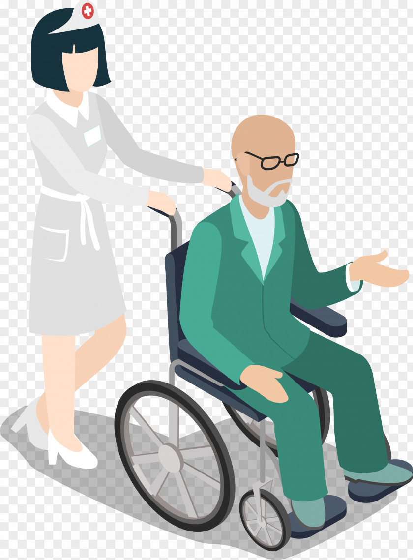Health Care Workers And The Elderly Old Age Wheelchair Clip Art PNG