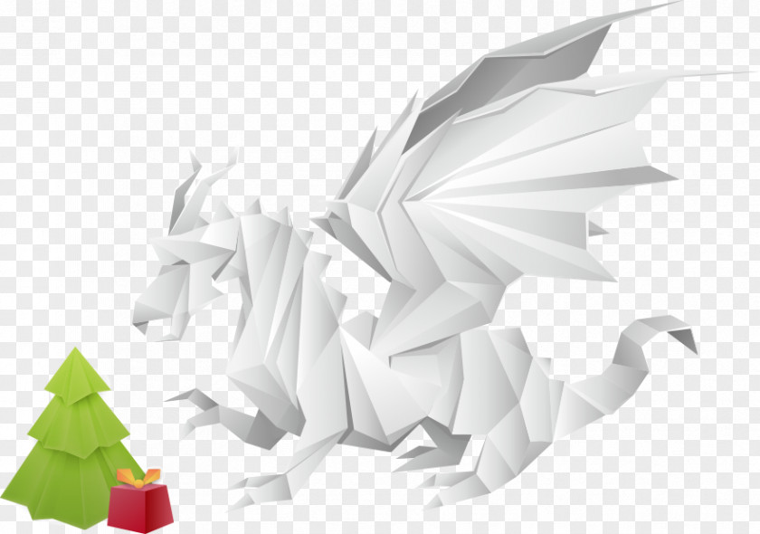Vector Origami Dinosaur Paper Modular Dragon PNG