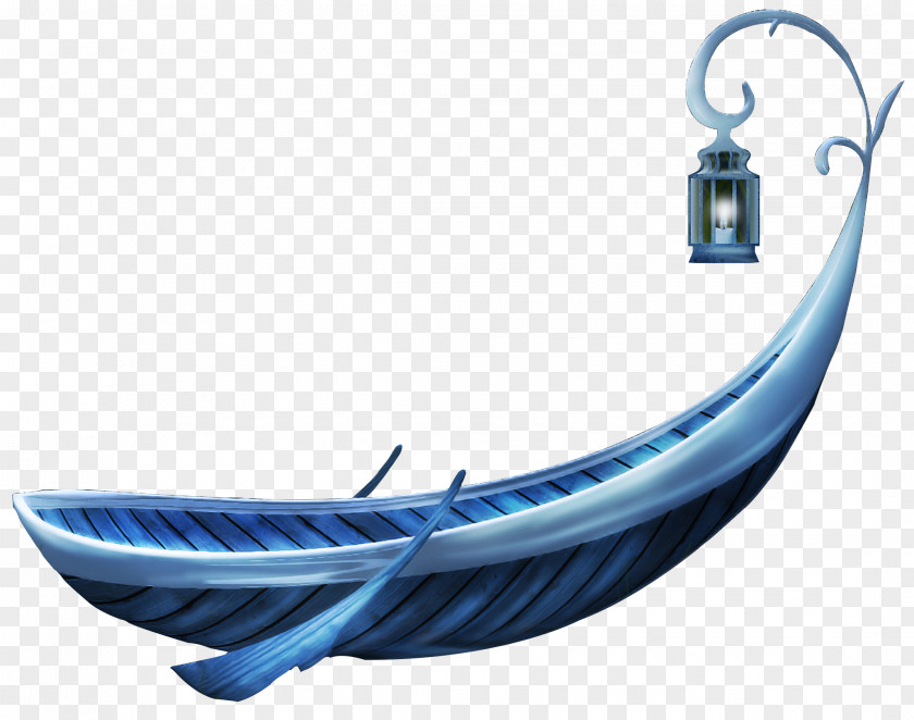 Flat Hand Painted Blue Boat Lights Adobe Illustrator PNG