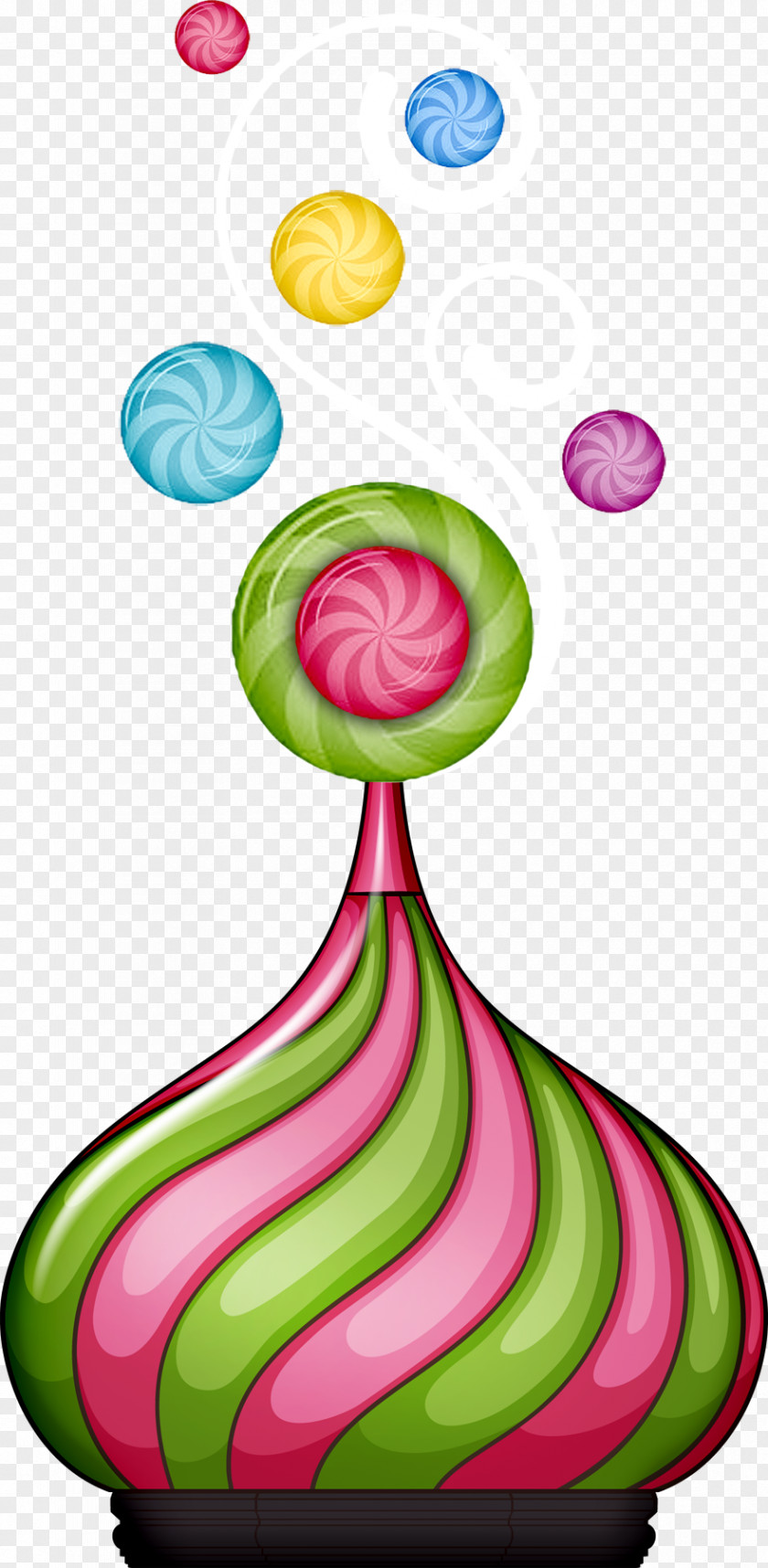 Floating Colored Candy Christmas Elf Clip Art PNG