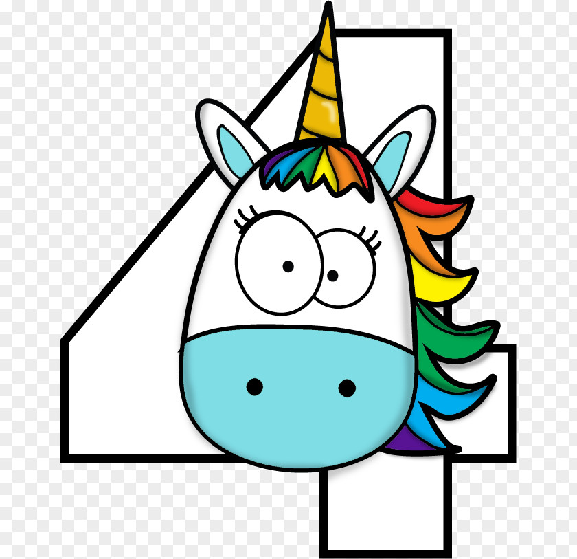 Unicornio Unicorn Number Drawing Birthday Party PNG