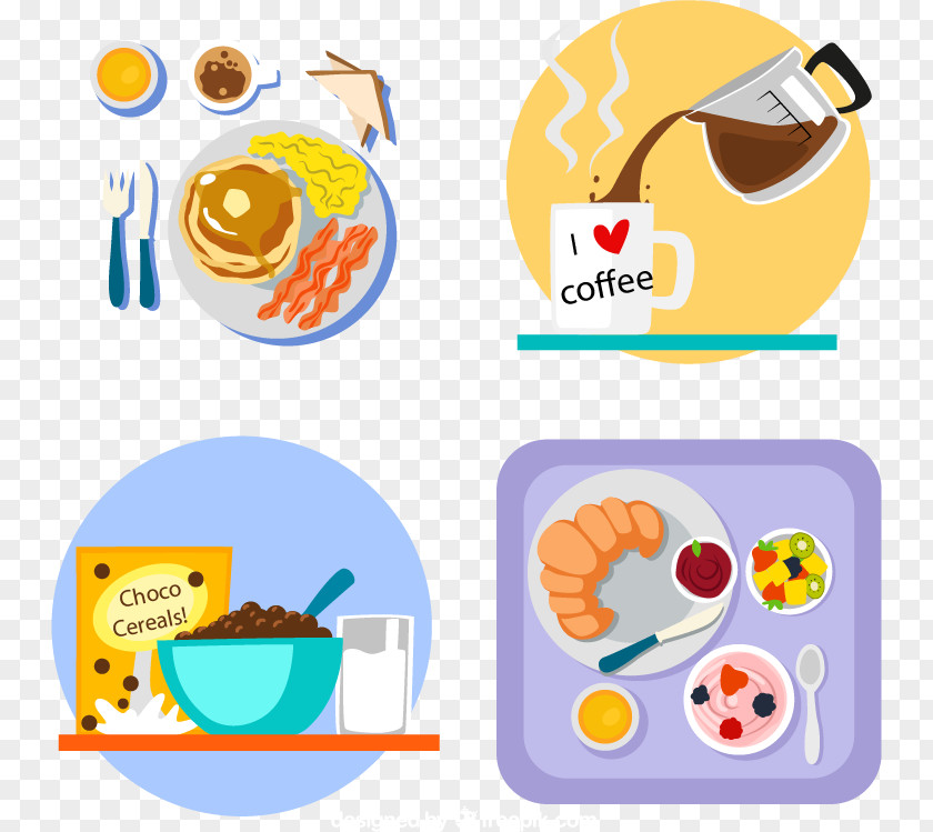 Breakfast Design Vector Material Download, Tea Coffee Cereal PNG