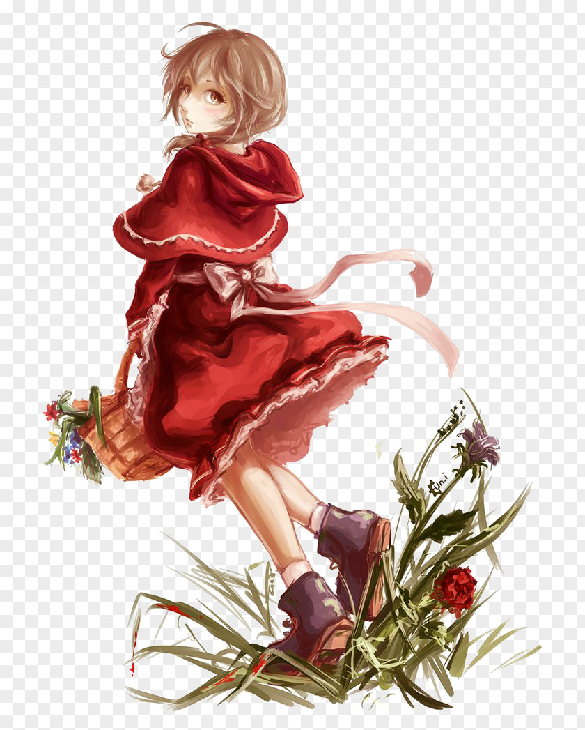 Little Red Riding Hood Fan Art Grimms' Fairy Tales Anime PNG art Anime, clipart PNG