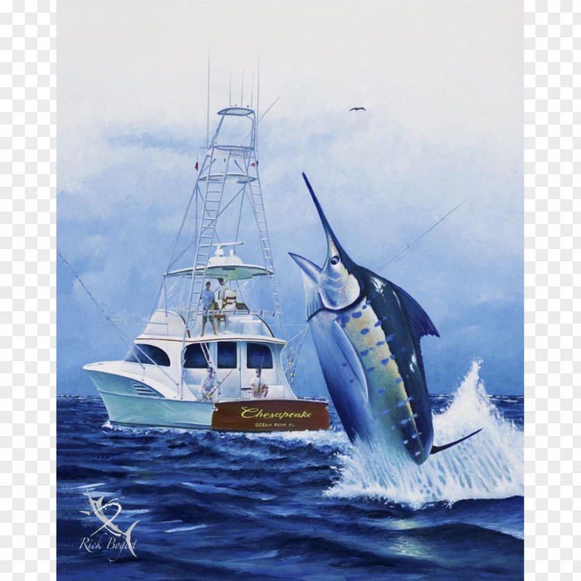 Richard Bogert Llc Atlantic Blue Marlin Fishing Sticker Trawler PNG