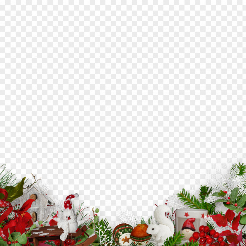 Lovely Decoration Christmas Floral Design PNG