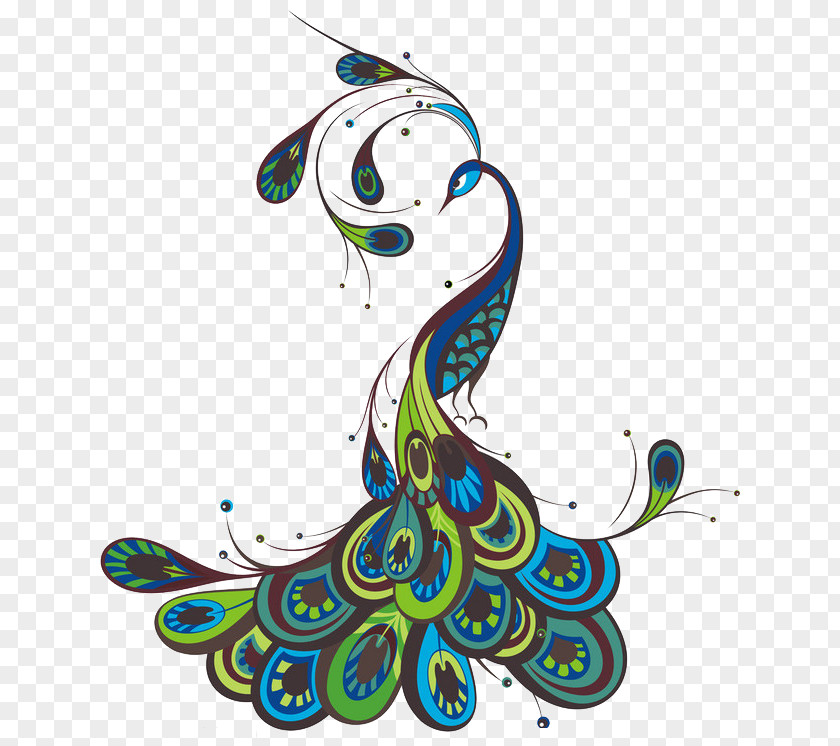 Peacock Peafowl Wall Decal Sticker PNG