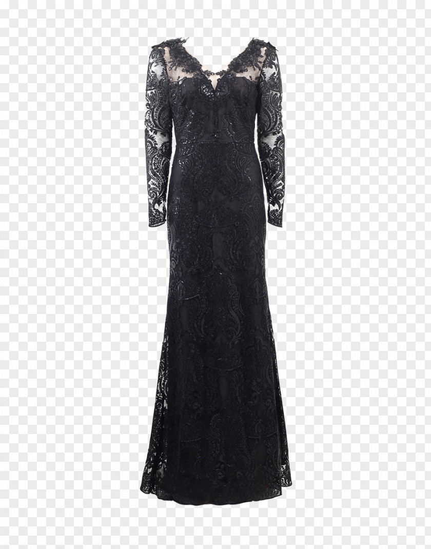 Chinese Lace Cocktail Dress Sleeve Little Black Neckline PNG