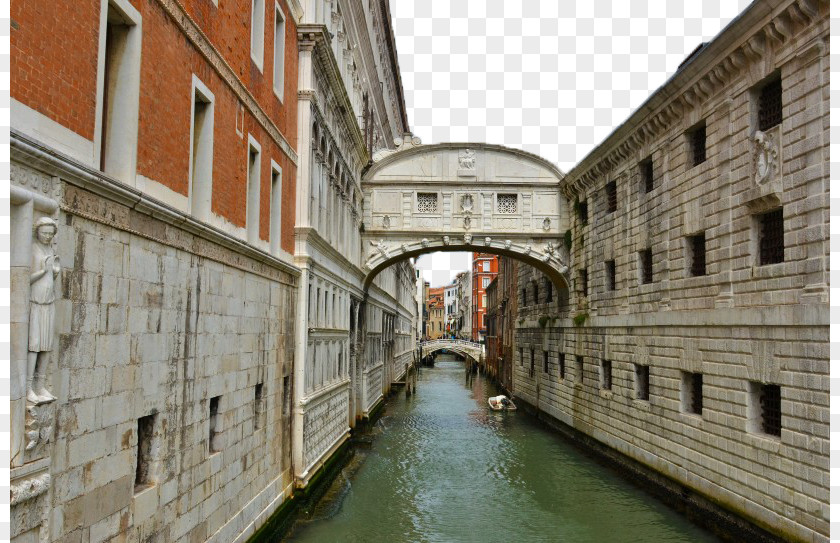 Venice, Italy Landscape Picture Three Doges Palace Bridge Of Sighs Piazza San Marco Ponte Della Paglia PNG