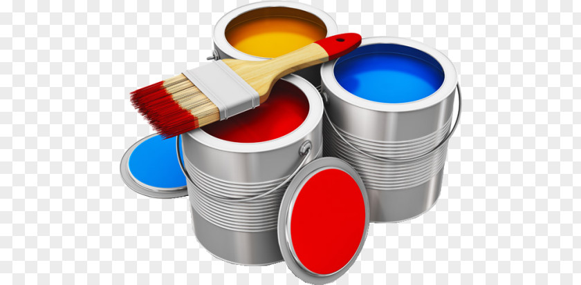 Cartoon Pot Paint Rollers Drawing Brush Painting PNG