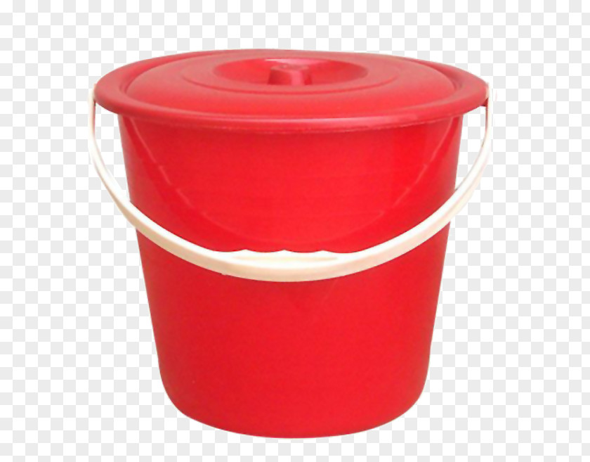 Red Plastic Bucket PNG