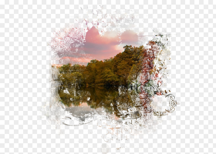 Autumn Landscape Painting Clip Art PNG