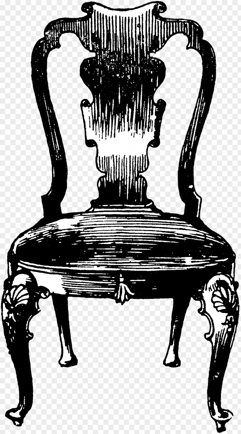 Damask Chair Product Design Black PNG