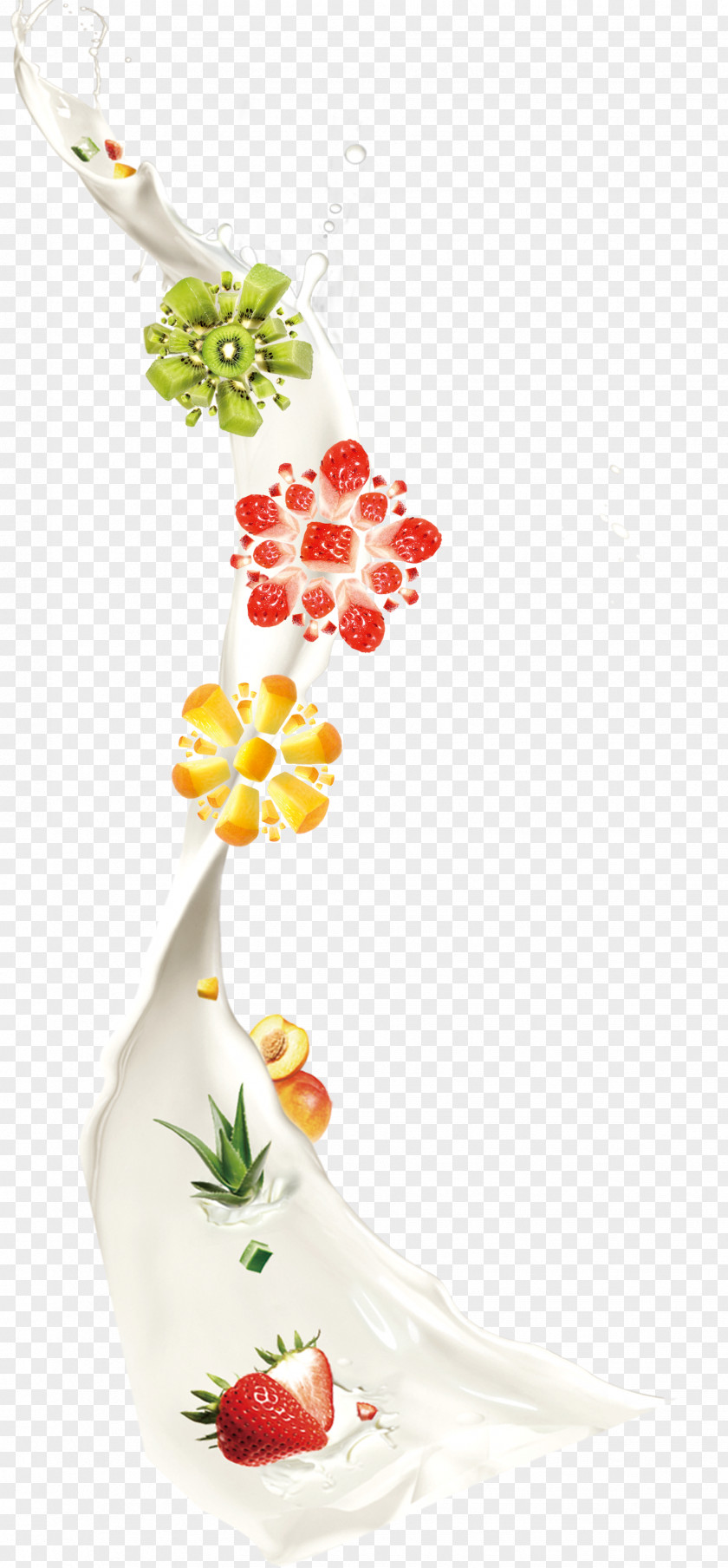 Splash Of Milk And Fruit Strawberry Cows PNG