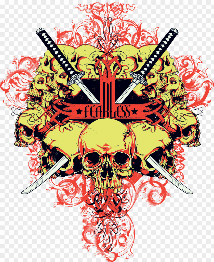 Sword And Skull T-shirt Adobe Illustrator Clip Art PNG