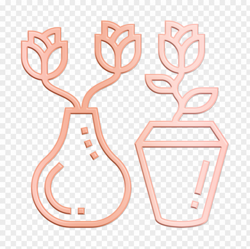 Flower Icon Vase Home Decoration PNG