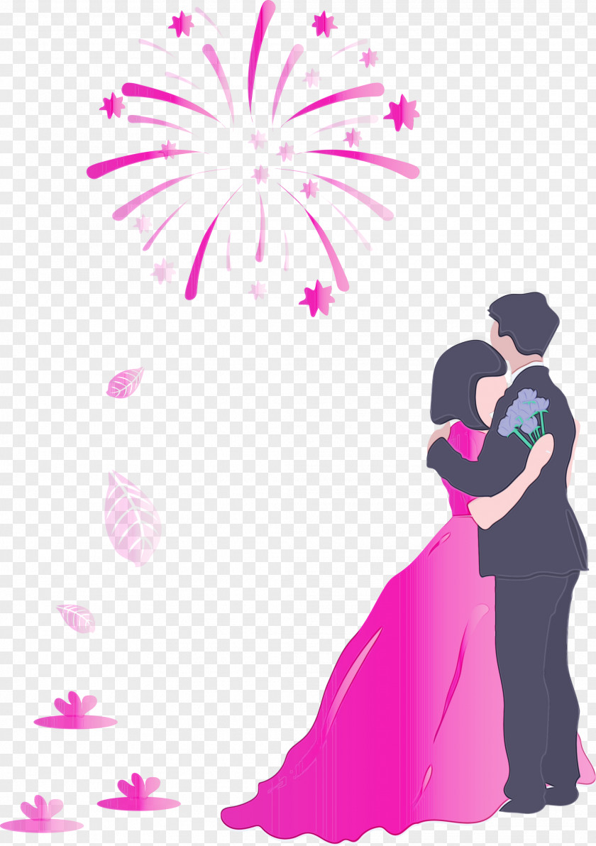 Pink Magenta Event Silhouette Dress PNG