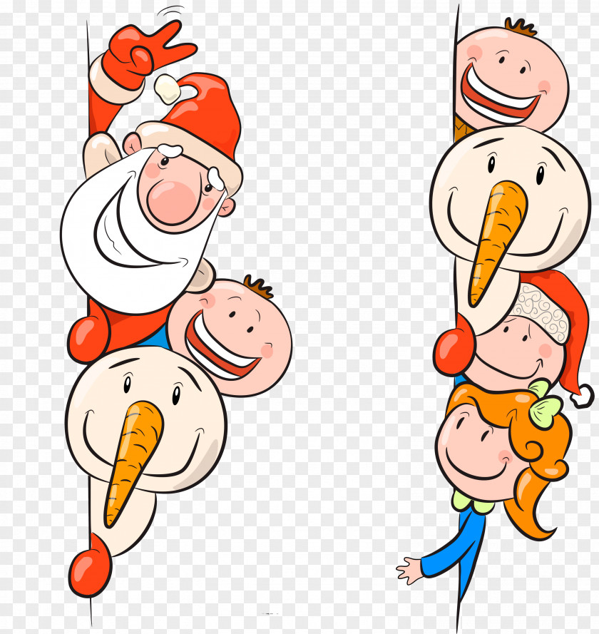 Vector Santa Claus Child Christmas Illustration PNG