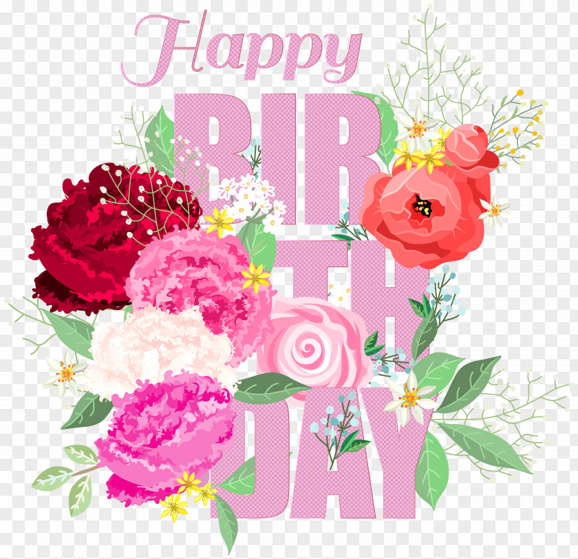Happy Birthday With Flowers Clip Art Garden Roses Flower PNG