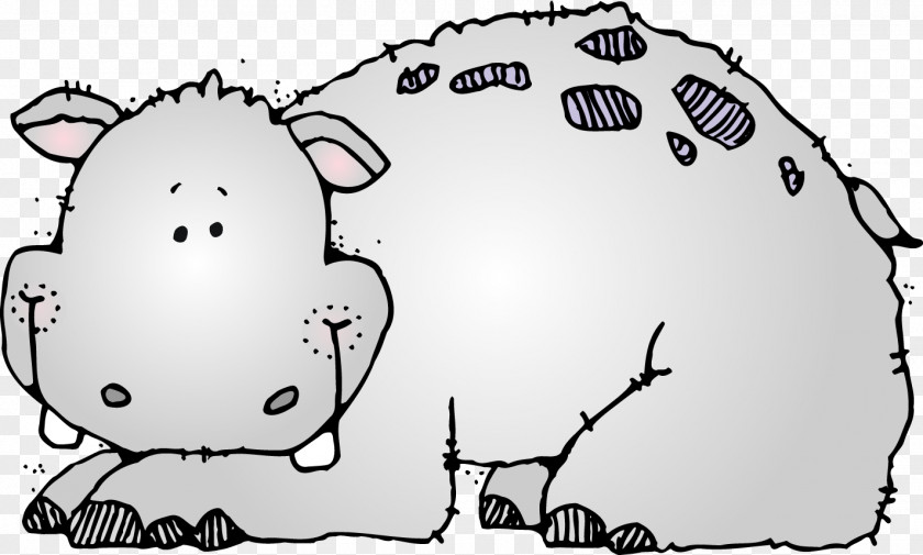 Hippo Canidae Line Art Snout Cartoon Clip PNG
