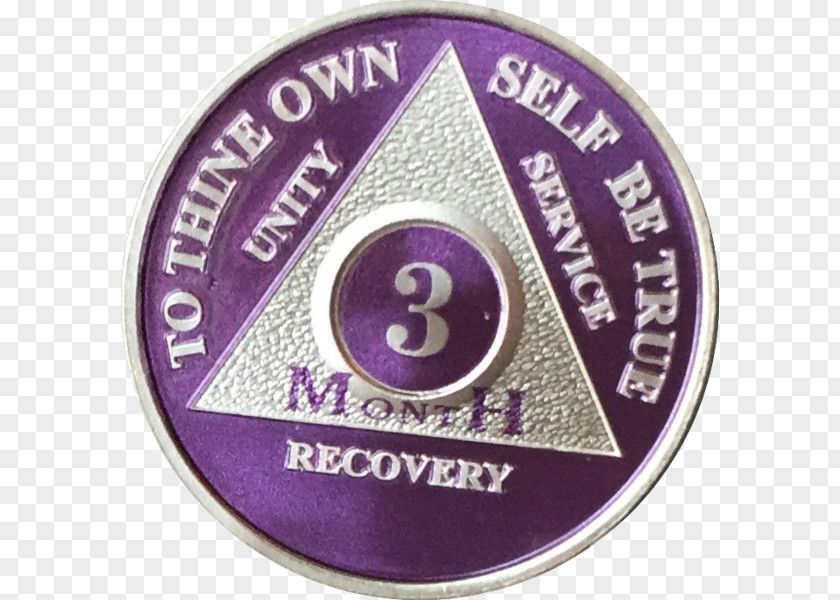 Silver Alcoholics Anonymous Plating Sobriety Red PNG