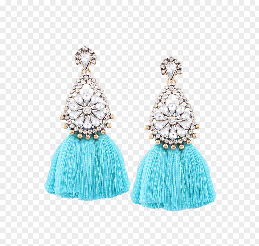 Bling Dress Earring Imitation Gemstones & Rhinestones Tassel Jewellery Fringe PNG