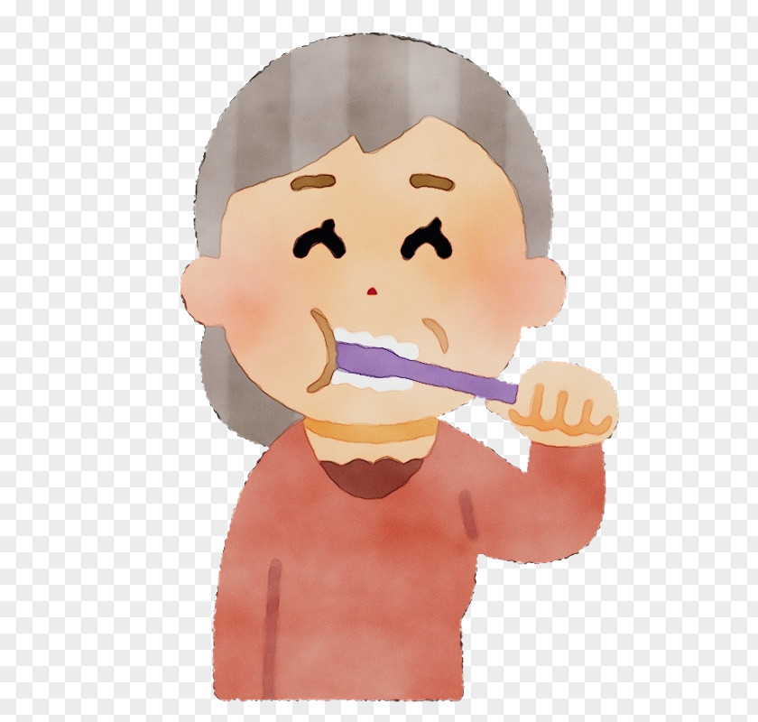 Cartoon Nose Cheek Tooth Brushing Mouth PNG