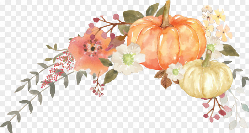 Pumpkin Gender Reveal Floral Design Flower Baby Shower PNG