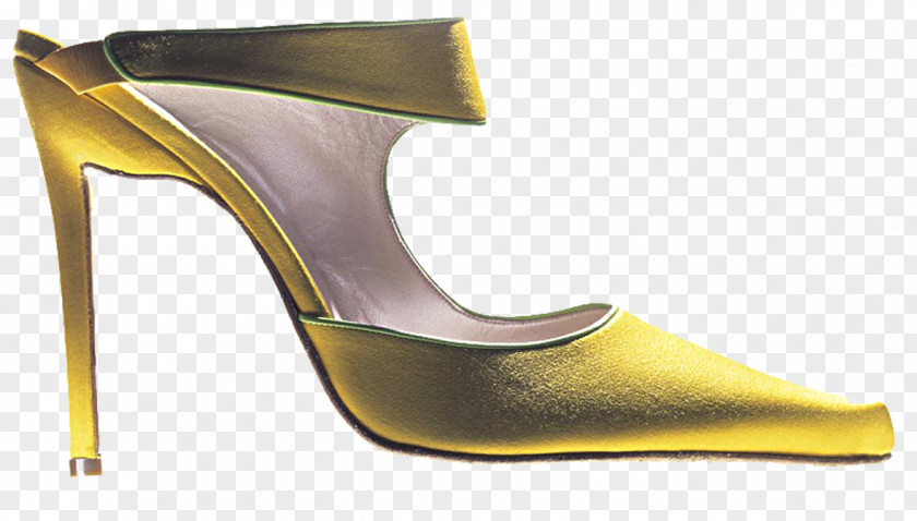 Women Yellow Noble Heels O Bolo Cake Shoe Sugar Paste Cream PNG