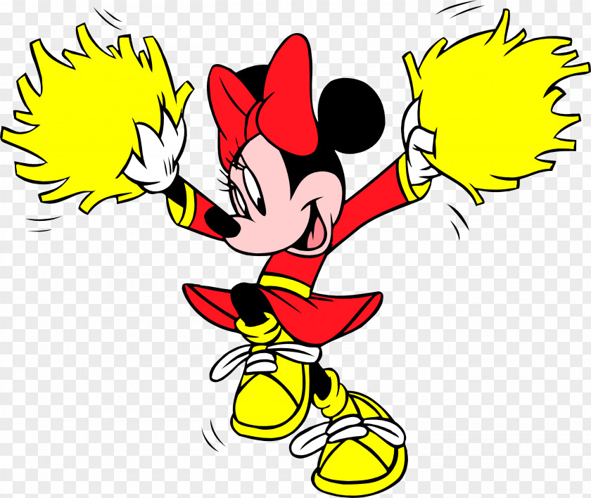 Cheerleader Minnie Mouse Mickey Daisy Duck Cheerleading Clip Art PNG