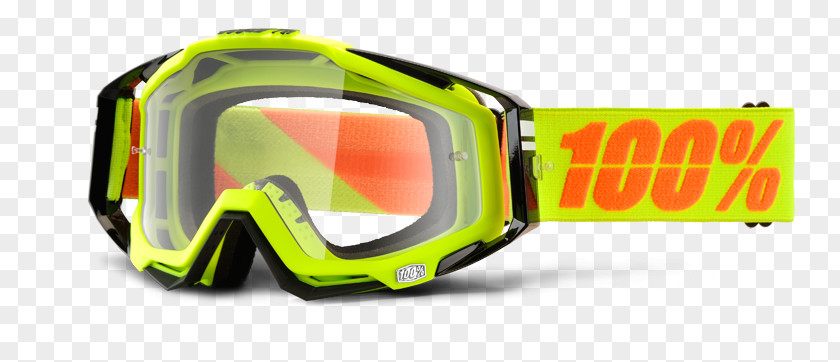 Race Goggles Motocross Yellow Lens Mirror PNG