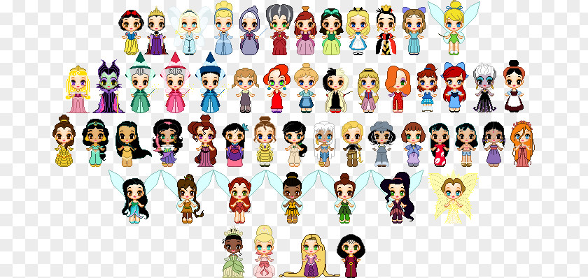 Pixel Disney Princess Ariel Rapunzel Elsa Art PNG