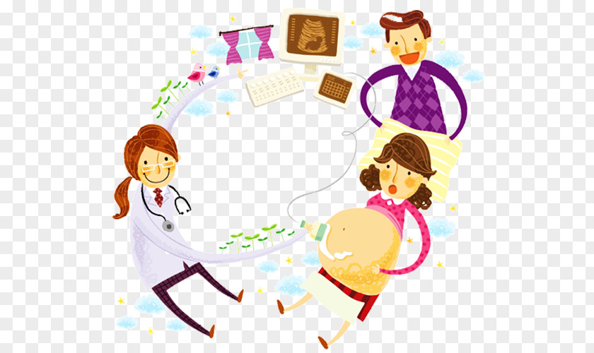 Auscultation To Pregnant Women Pregnancy Physician Royalty-free Illustration PNG