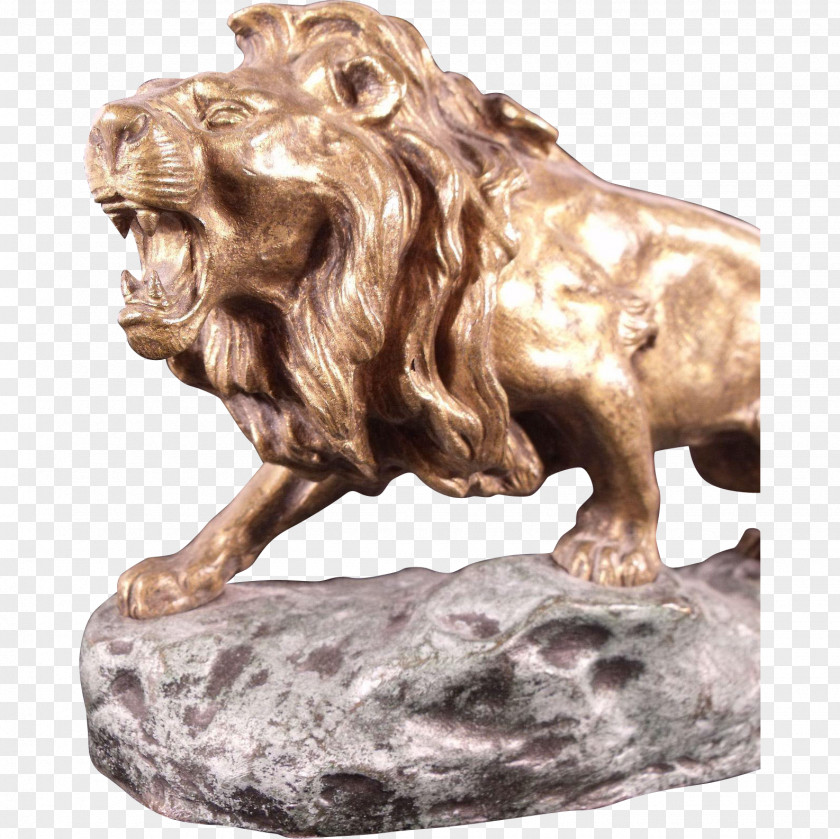 Bronze Sculpture Lion Stone Carving PNG