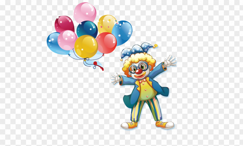 Cartoon Clown Balloon Illustration PNG