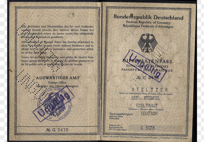 United States Germany Document German Passport PNG