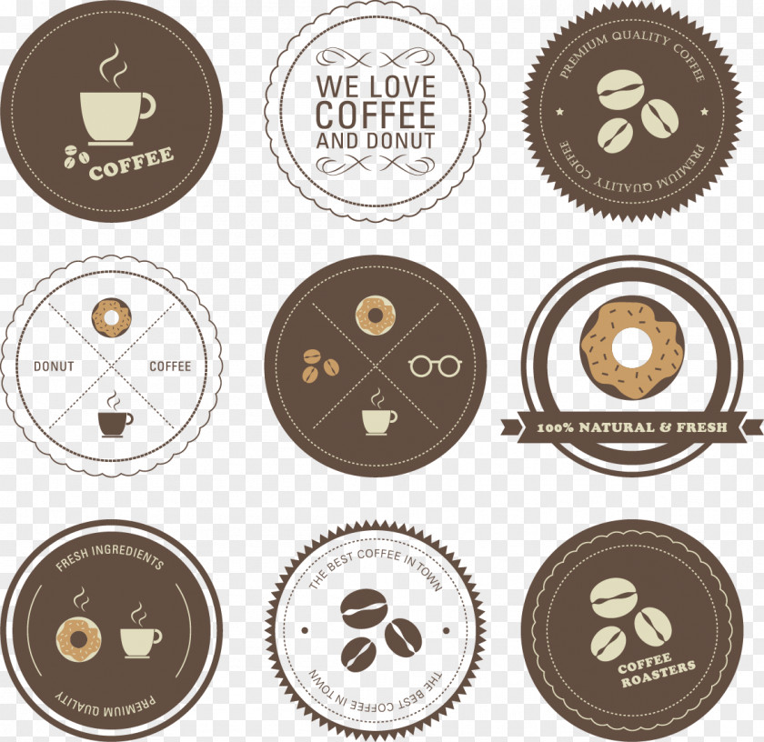 Vector Hand-painted Coffee And Dessert Icons PNG
