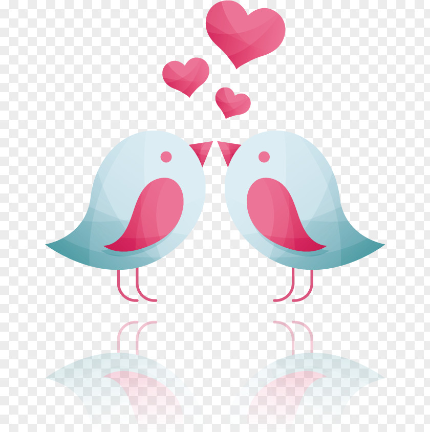 Vector Pink Birds Kissing Bird Clip Art PNG