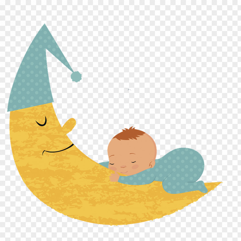 Lovely Illustration, Baby Asleep At Night Sleep Illustration PNG