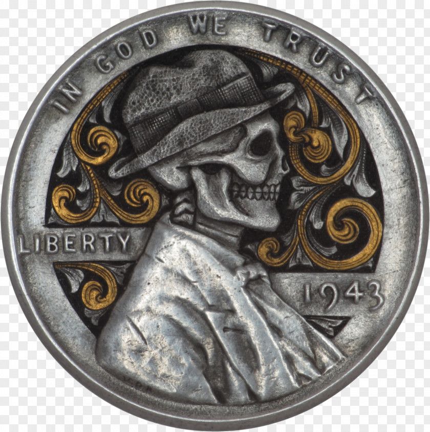 Metal Coins Hobo Nickel Coin Buffalo Carving PNG