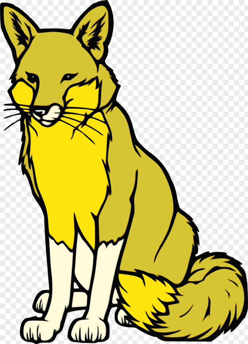 Snout Wildlife Yellow Line Art Tail Clip Whiskers PNG
