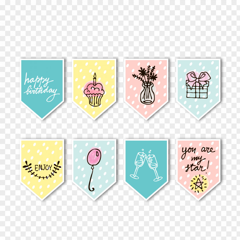 Lovely Birthday Card Vector Greeting PNG