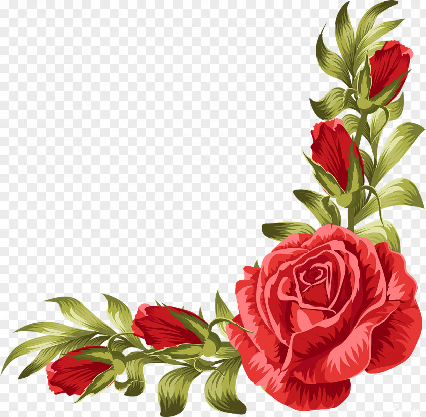 Rose Border Wedding Invitation Flower Leaf PNG