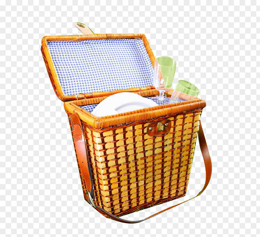 Bamboo Frame In The Tableware Picture Material Barbecue Grill Picnic Baskets PNG