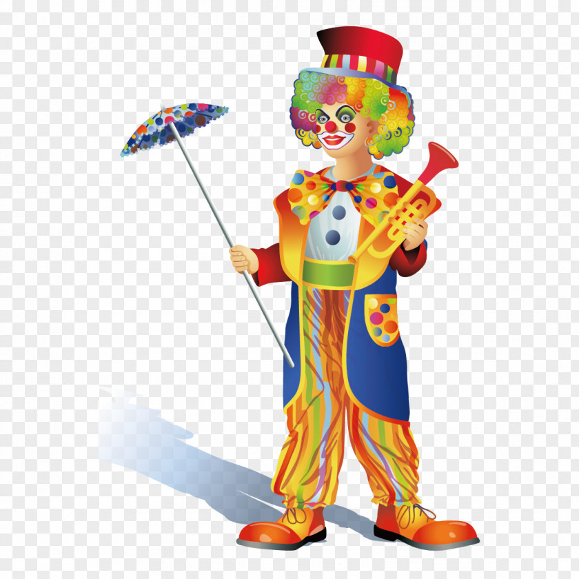 Na2 Umbrellas And Flute Clown Illustrator Illustration PNG