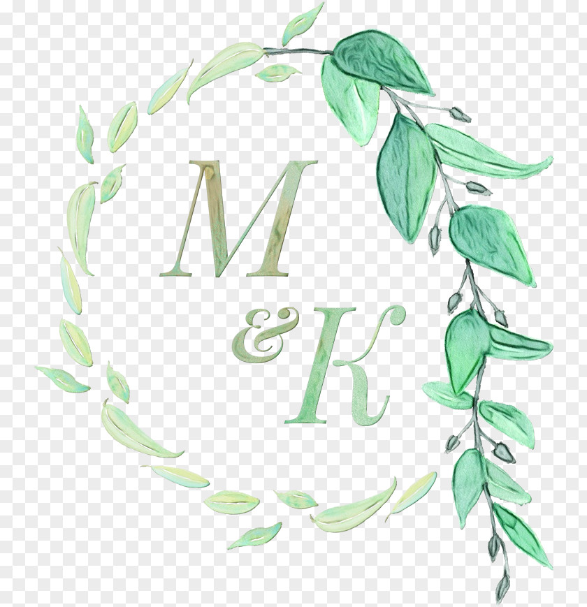 Plant Stem Logo Wedding Invitation Design PNG