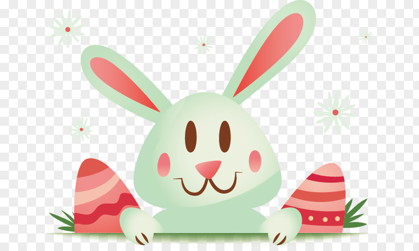 Easter Bunny Ears Pink Cartoon Vector Material Rabbit Egg PNG