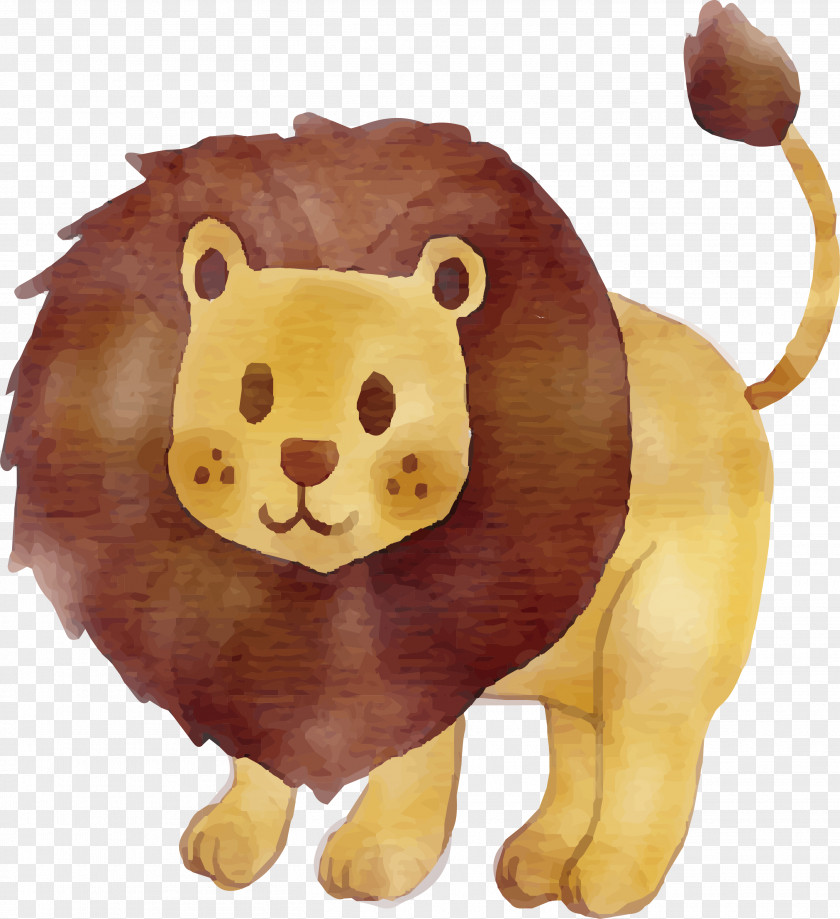 Hand Painted Cute Lion Euclidean Vector Icon PNG