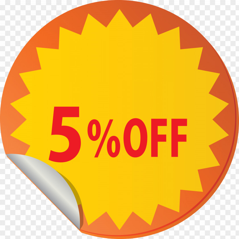 Discount Tag With 5% Off Label PNG